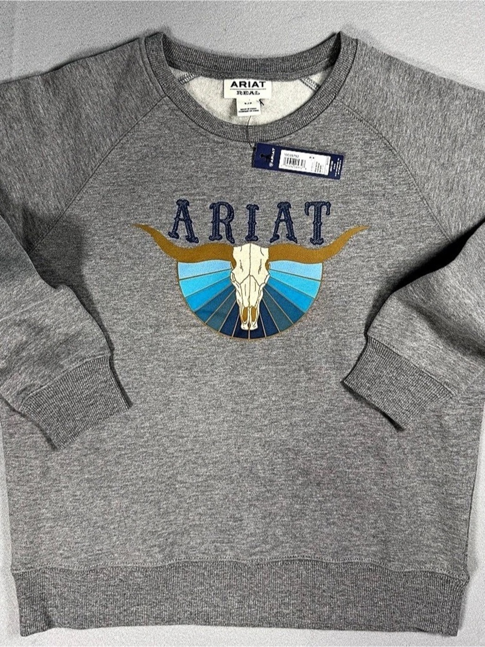 Ariat R.E.A.L. Pacific Steerhead Sweatshirt Gray Small